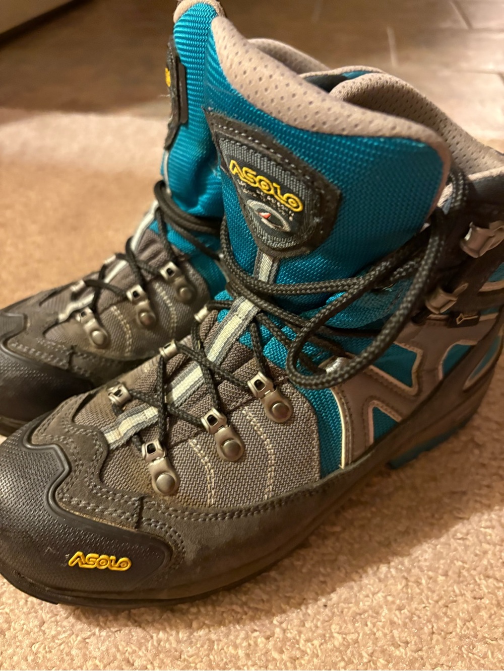 Asolo Women’s Teal and Gray Hiking Boots